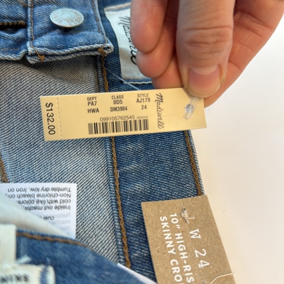 NWT Madewell 10” High Rise Skinny Crop size 24 - Picture 15 of 15